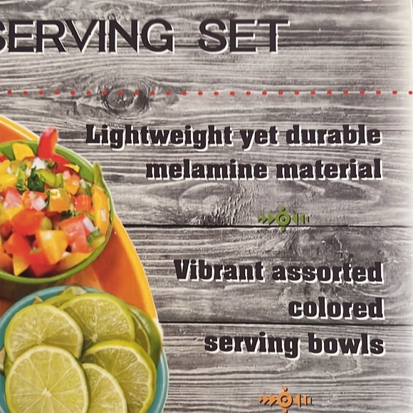 Parini 10 piece melamine condiment serving set NWT - Picture 7 of 8